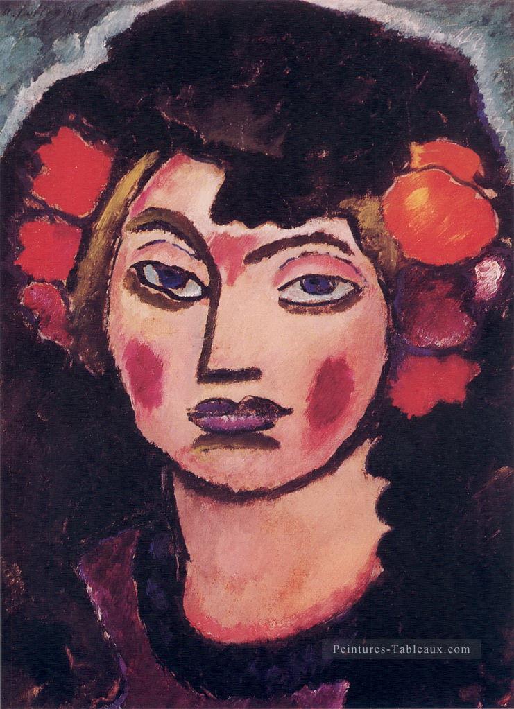 fille espagnole 1912 Alexej von Jawlensky Expressionnisme Peintures à l'huile